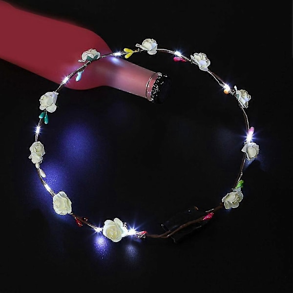 10 st LED Blomsterkrans LED Blomsterdiadem Hårband Lysande Hårband Upplyst Hårband Krona Håraccessoarer [HK]