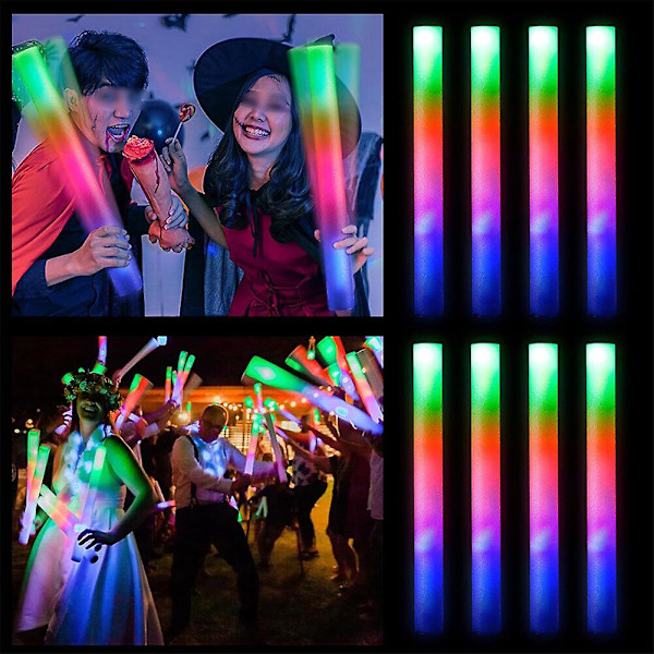 50 stk. Fargerike LED Skumlysstaver Multifunksjonell Blinkende Lys for Fest Halloween[HK] 50pcs