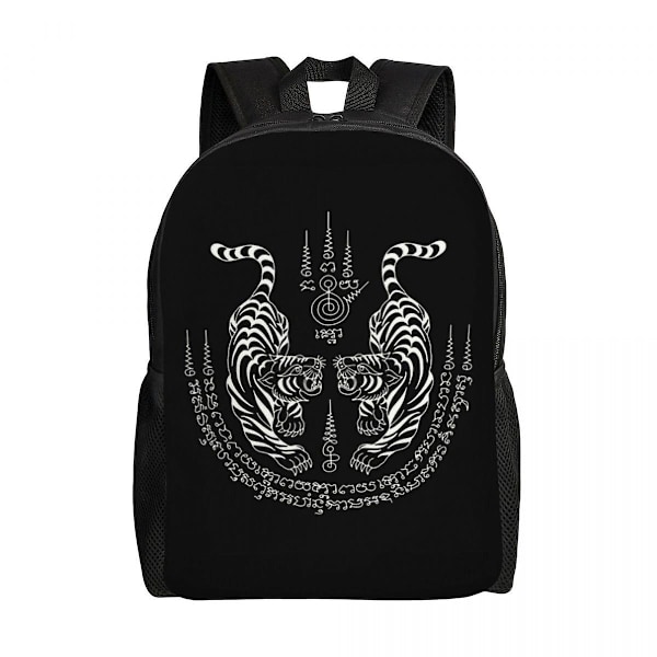 Tiger Muay Thai Ryggsäck för Flickor Pojkar Thailand Boxning Fighter College Skola Resväskor Kvinnor Män Bookbag Passar 15 Tums Laptop[HK] 8