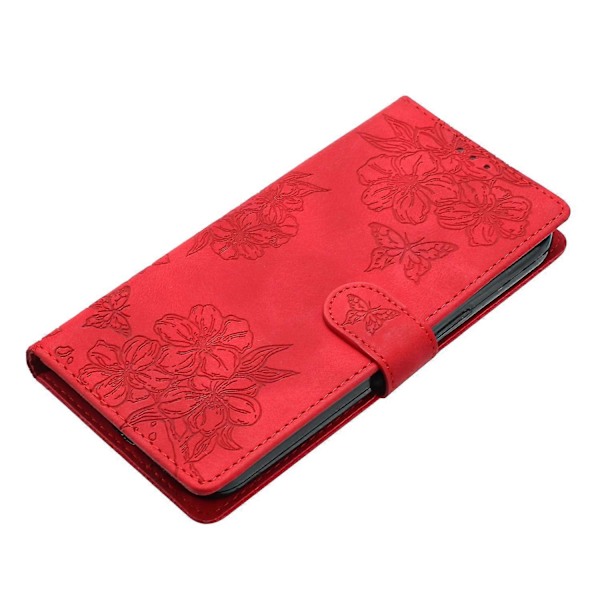 For Samsung Galaxy S24 Mobiltelefon Shell Preget PU Lær Lommebok Stativ Anti-Fall Deksel[HK] Style B Multicolor