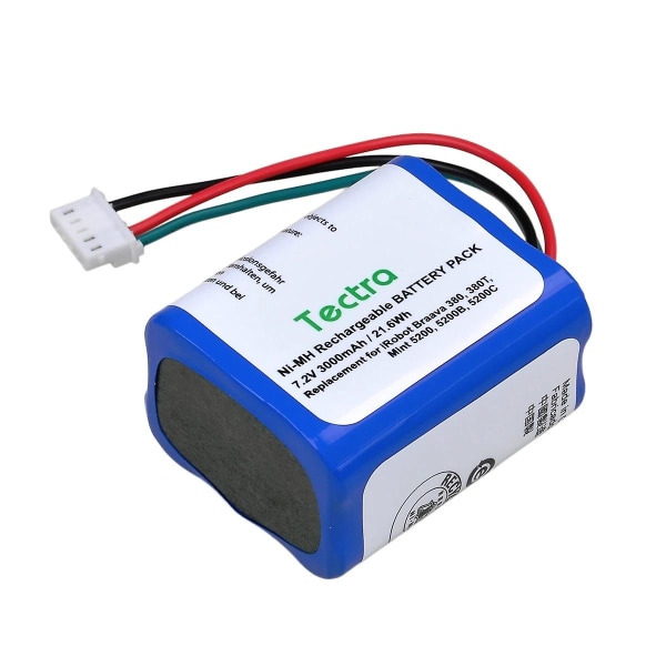 1 st 7,2 V 3000 mAh NiMH-batteri för iRobot Braava 380t 380 390t Mint 5200 5200b 5200c 1[HhhK]