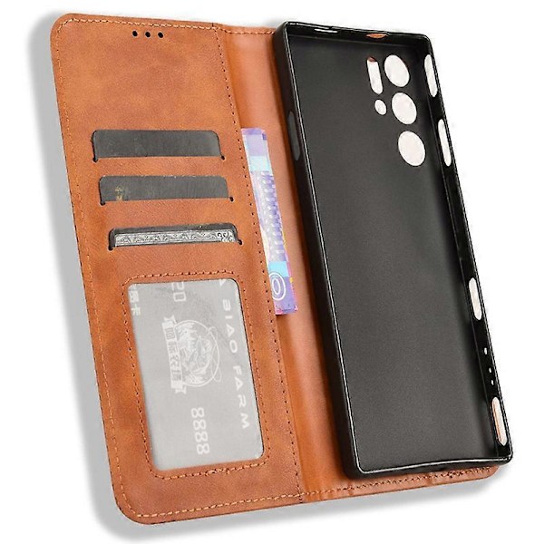 ZTE nubia Red Magic 9 Pro 5G/9 Pro+ 5G Nahkakotelo Magneettinen Käännettävä Lompakkokotelo [HK] Brown