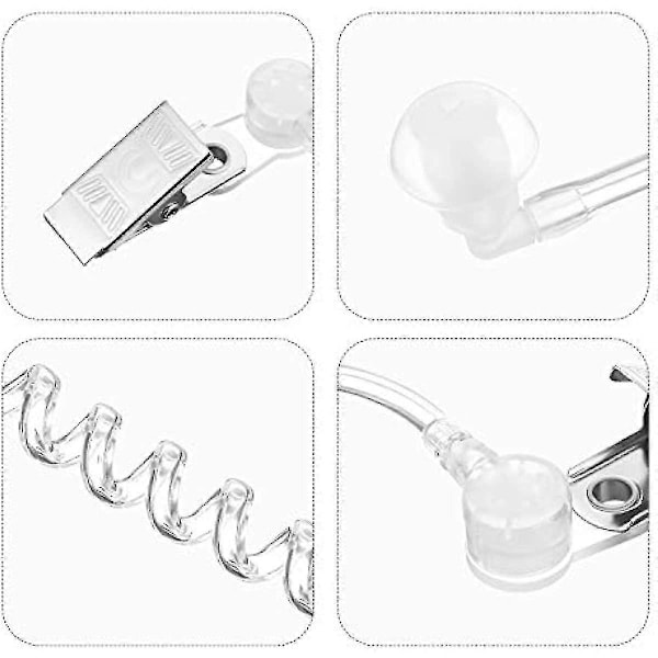 4-pack Spion Öronmussla Leksaker Säkerhet Headset Öronmussla Agent Spion Öronmussla Kostym Rekvisita Snäpp På Ersättnings Akustisk Tub För 2-vägs Radio O He[HK]