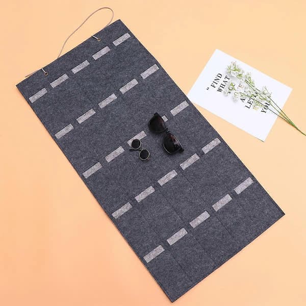 Filt Solbrille Organizer Taske til Opbevaring med Multifunktionelle Rum [HK]