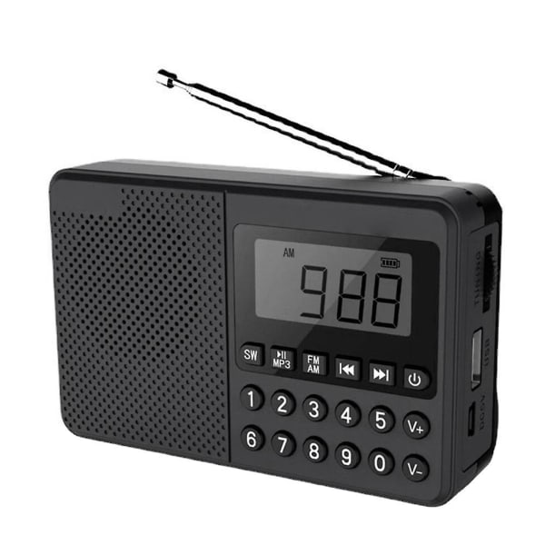 Fm/am/sw Mp3 Radio Dual Antenna Full Band Handheld Mp3-spelare LED-skärm 2.1-kanalsstöd USB S([HK])