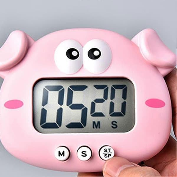 Elektronisk Timer Tegneseriegris Timer for Tidtaking 1 stk Rosa Plast[HK]