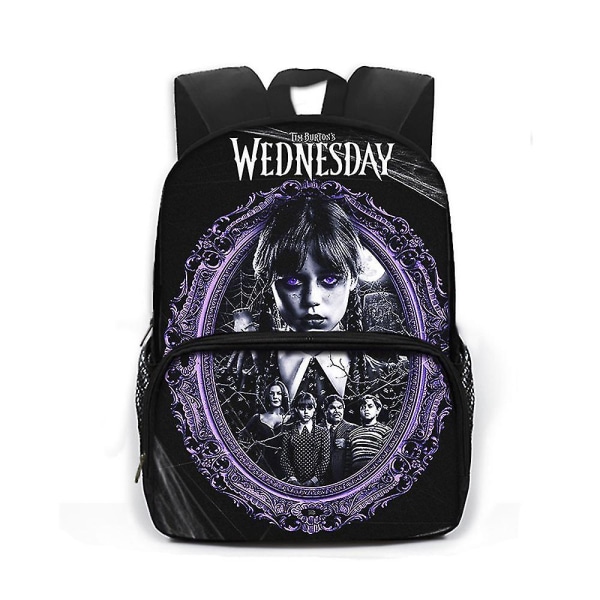 Rion Wednesday Addams 3D-trykt Ryggsekk Wednesday Studenters Bokveske Ryggsekk Skolesekk [HK] B