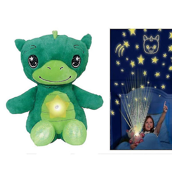 Kreativ børns projektionsnatlys plysdyr natlys sød blå hvalp[HK] Green frog