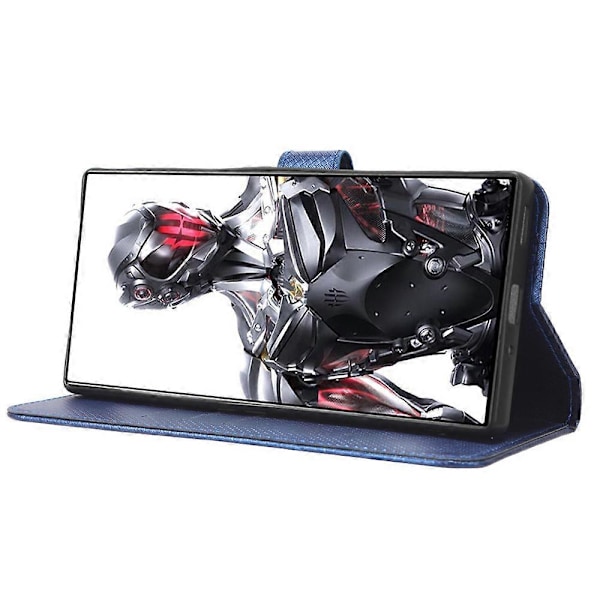 Til ZTE nubia Red Magic 8 Pro+ 5G / Red Magic 8 Pro 5G Diamanttekstur PU Læder Stand Cover Shell Flip Wallet Telefonetui[HK] Blue
