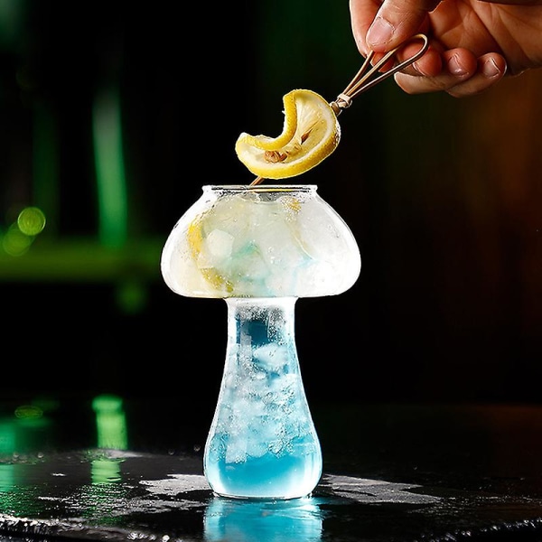 Sød champignon cocktailglas 260 ml kop til drinks Øl Kreativt klart vinglas[HK] Clear