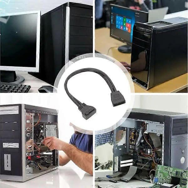 IDC Han til Hun Adapter Stabil Adapterkabel 19P 90 Graders USB3.0 Stik Computertilbehør Bundkort Adapter IDC[HK]