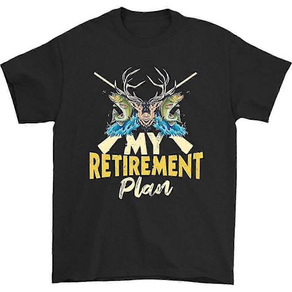 Min pensionsplan är fiske och jakt T-shirt[HK] L Black