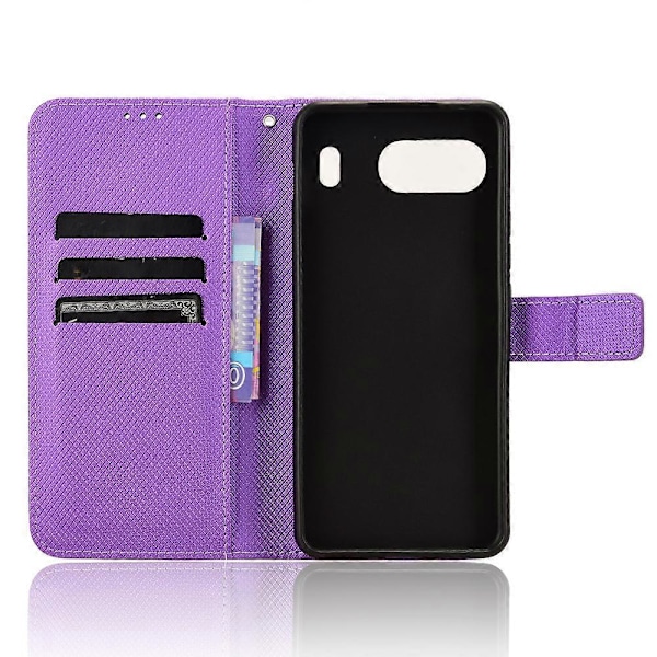 För OnePlus Nord 4 5G Telefonställ Fodral Diamanttextur PU Läder Plånboksfodral [HK] Purple