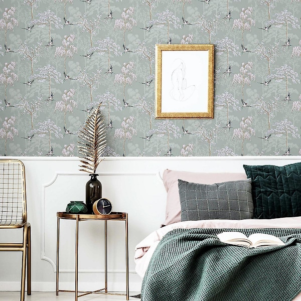 Japansk Trädgård Tapet [HK] Sage Green