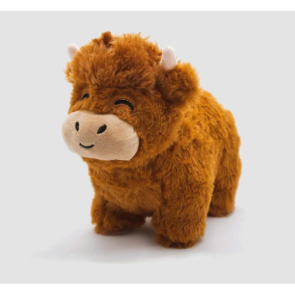 Highland Ku Stuffed Animal Fluffy Scottish Highland Ku Plysj Soft Toy Realistic Brown Highland Ku[HK] yak boxed