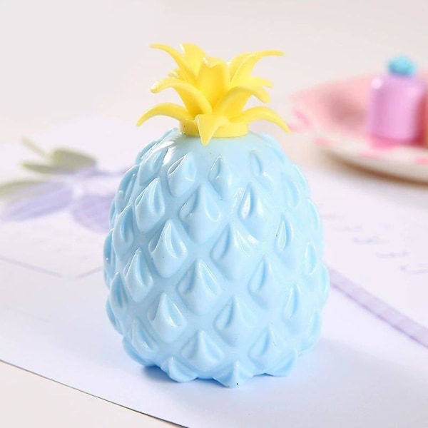 Sjov Dekompressionsventil Ananas Klemmebold Gave Squishy Squeeze Stressaflastning Fidget Sensoriske Legetøj Simulering Frugt Mad[HK] Small  blue