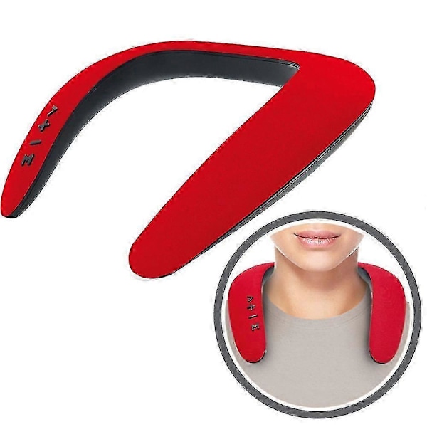 Bluetooth-kaulakaiutin, langaton Bluetooth-kaulakaiutin, puettava kaiutin kotiin, urheiluun ja ulkoiluun [HK] Red
