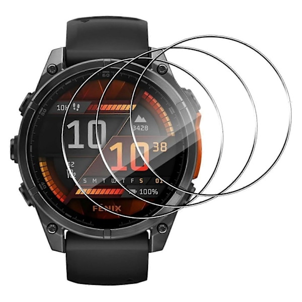 3 kpl Garmin Fenix 8 47mm Näytönsuoja HD Kirkas Kellon Näyttökalvo [HK]
