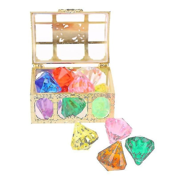HK  Dykk Gem Pool Toy - 10 store fargerike diamanter med skattekiste