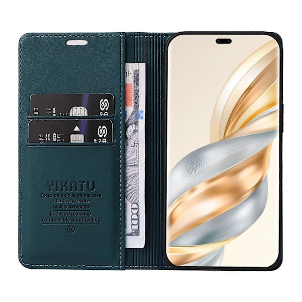 Honor Magic7 Lite 5G/ X9c 5G Lompakkokotelo Korttipaikalla Jalustalla Nahkainen Puhelinkotelo [HK] Green