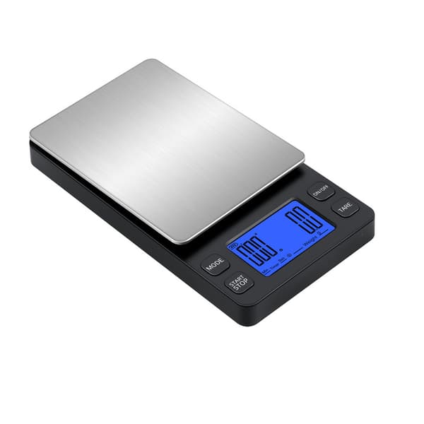 Mini digital kaffeskala oppladbar 2 kg/0,1 g Svart[HK]