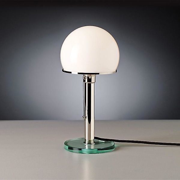 Nordisk soveværelse sengside LED bordlampe designer Bauhaus lampe enkel glas bordlampe til stue unik belysning[hk] UK PLUG Glass Base