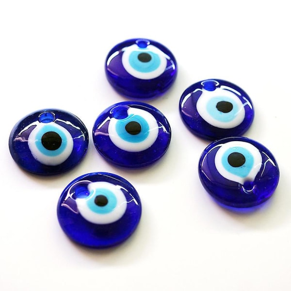 Gör-det-själv-berlocker för smyckenstillverkning Glas Lucky Eye Blå Evil Turkish Eye-hänge för nyckelring Halsband Smycketillbehör[HK] 3.5cm