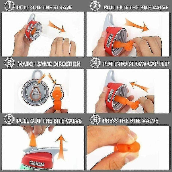 Bitventiler för barn passar alla CamelBak Eddy barnflaskor med sugrör [HK] Orange