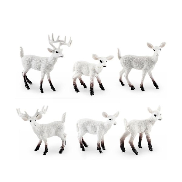 Realisttiska Vilda Djur Skogsdjur Figurer Älg Tjur, Ren, Sika Hjort Familj Figurer Leksakssats Tårta Toppar [HK] deer A 3pcs
