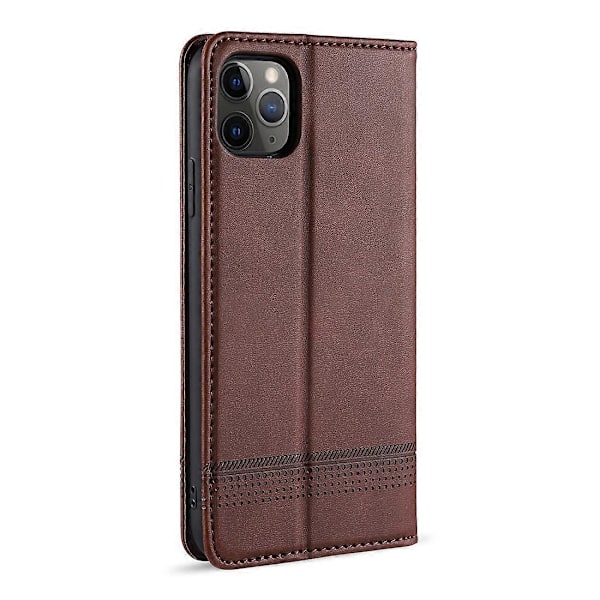 Läderfodral för iPhone 12 / 12 Pro[HK] Dark Brown