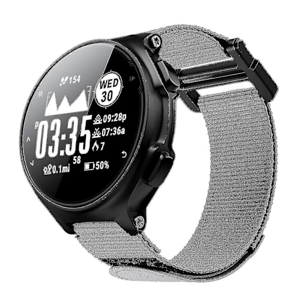 Til Garmin Forerunner 220/230/235/630/735XT Loop Fastener Urrem 20mm Nylon Udskiftningsrem Grey