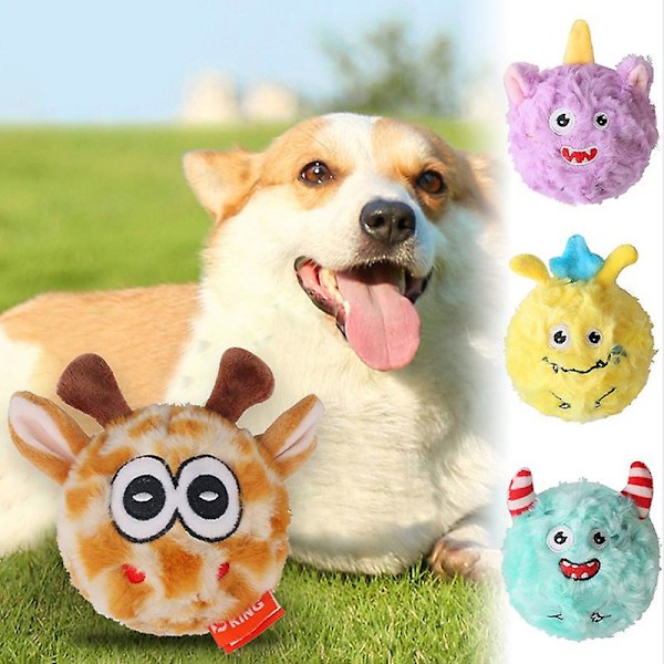 Plysch Hundleksaker Pipande Hundtuggleksaker Bollar 2 I 1 Roliga Valpbollleksaker För Boll[HK] Yellow one size