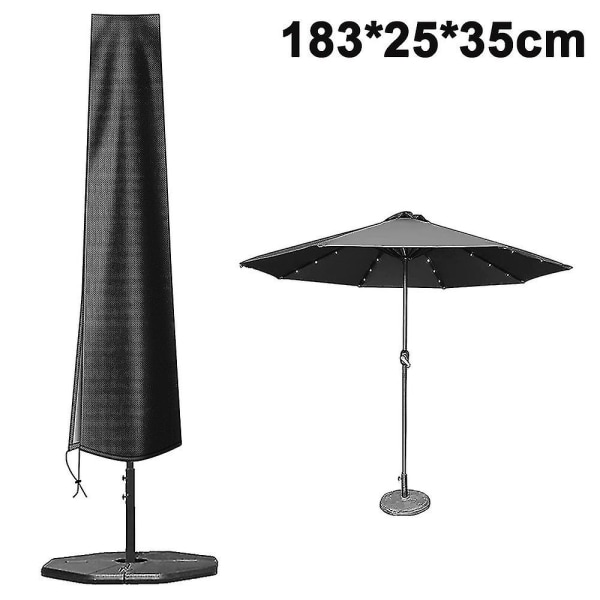 Parasollskydd, för terrassparasoll, parasollskydd för utomhusparasoll Vattentätt, parasollskydd svart[hsf][HkkK] 183*25*35cm