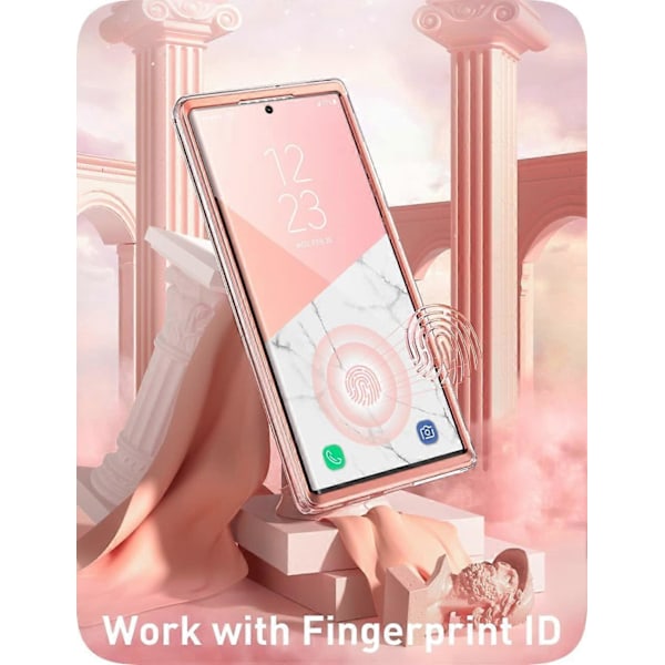 Cosmo-sarjan suojakotelo Samsung Galaxy S23 Ultra 5g -puhelimelle (julkaistu 2023), ohut, tyylikäs ja suojaava kokovartalokotelo integroidulla näytönsuojalla [HK] Marble
