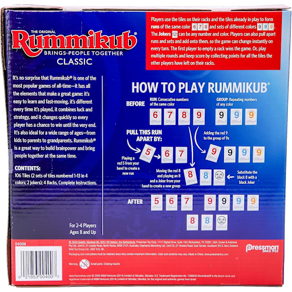 Pressman Rummikub - Det ursprungliga Rummy-spelet [HK]