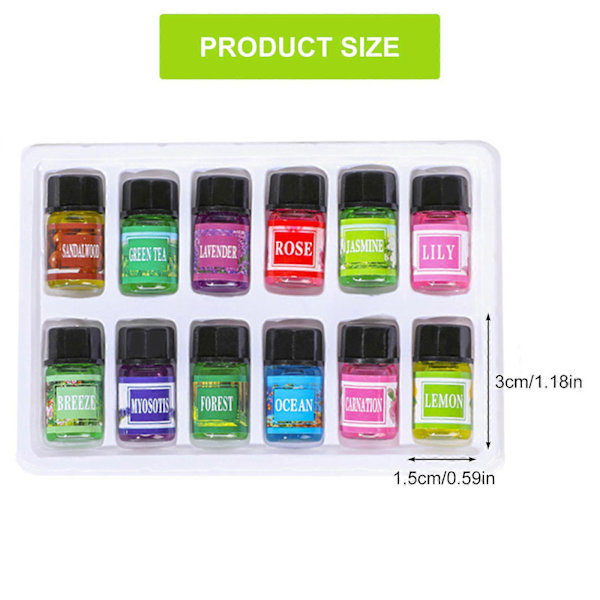 Aromaterapi Æterisk Olie til Diffuser Hjem, Luftfriskende Diffuser Duftolie til Aromaterapi, Vaskeri, Luftfugter [HK] Multicolor