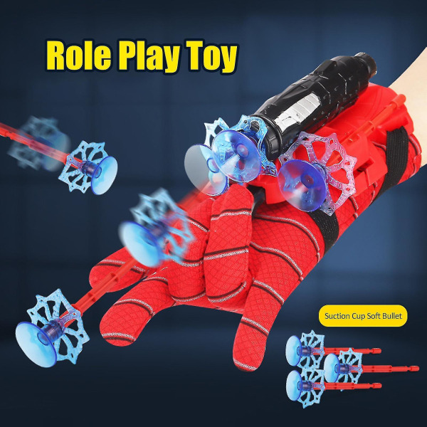 Nytt og varmt Spider-Man Silke-skyter, Spider-Man Skyter leketøy for barn, Spider Cosplay Superhelt [HK] B