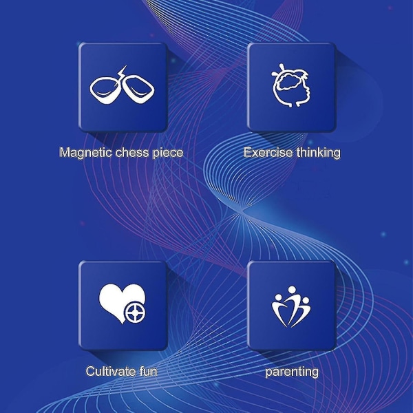 Magnetiskt Schackspel, 2023 Magnetiskt Brädspel, Roligt Bordsspel med 20 Magneter, Strategispel för Barn & Vuxna Fg[HK] Rope Style