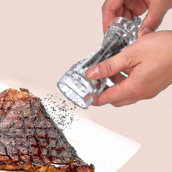HK Peberkværn og saltbøsse sæt med 2 salt og peberkværn shaker med justerbar grovhed-klar 2Pcs5 Inch