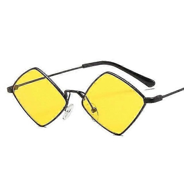 Solglasögon för kvinnor Metall Romb Solglasögon Flerfärgade Valfria[HK] black yellow