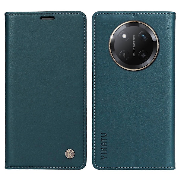 Honor Magic7 Lite 5G/ X9c 5G Lompakkokotelo Korttipaikalla Jalustalla Nahkainen Puhelinkotelo [HK] Green