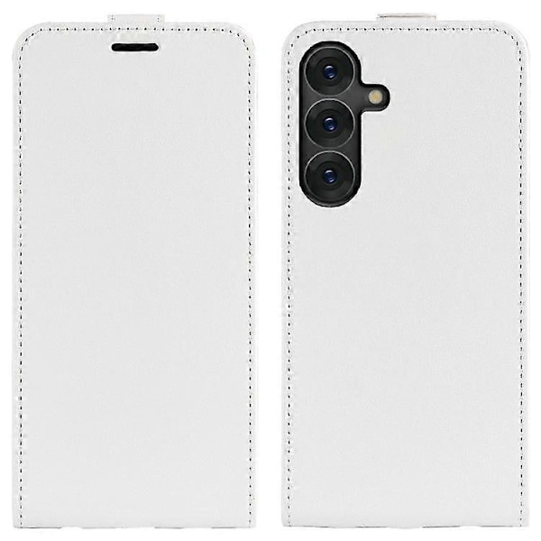 Puhelinkotelo Samsung Galaxy S25:lle, korttipaikoilla, pystysuora läppä, nahkainen puhelinkuori [HK] White