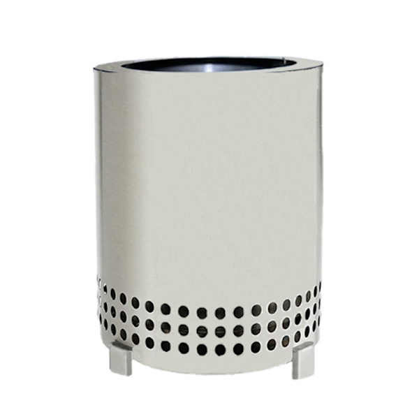 Bimirth Solo Stove Mesa bordplade ildsted i rustfrit stål med stativ | Udendørs minildsted med lav røg til by og forstæder | Fyret med træpiller eller træ [HK] silver