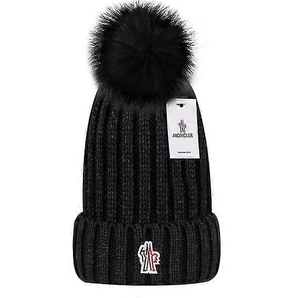 Uusi monipuolinen talvipipo villasta, lämmin villapipo, neulottu villapipo tupsulla [HK] gray gray moncler Small label