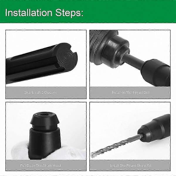 Adapter for SDS Max til SDS Plus, Drill Chuck Converter Tool for Slaghammere[HK] Black