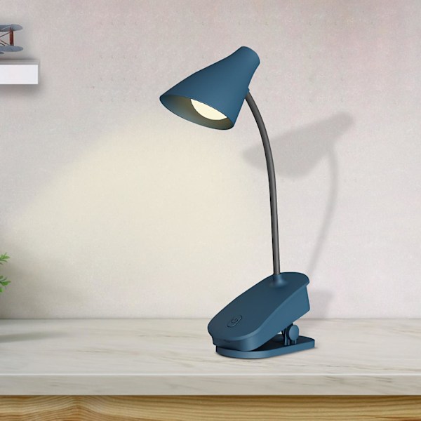 Lamppu Clip Työpöytävalo LED Säilytystila Kannettava Työpöytävalo Makuuhuoneen Yöpöydän Clip Yövalo USB Lataus Lahja[HkkK] Blue