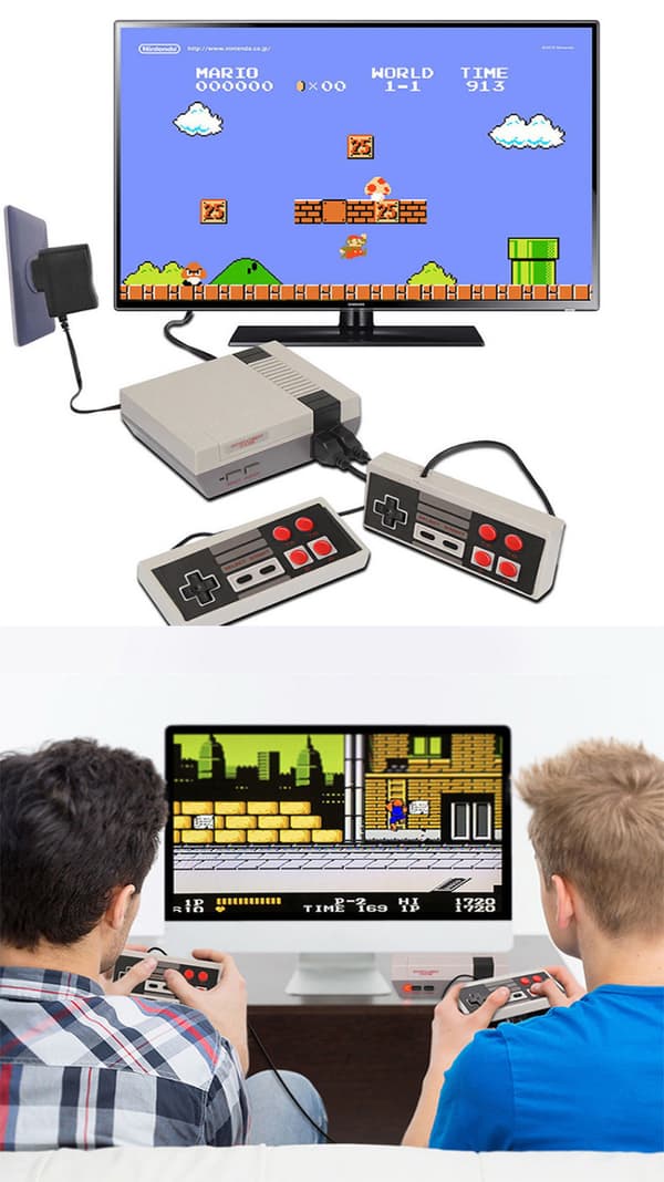 Nintendo Entertainment System NES-konsoll rød og hvit 8-bits spillkonsoll Europa og USA[C][NK]