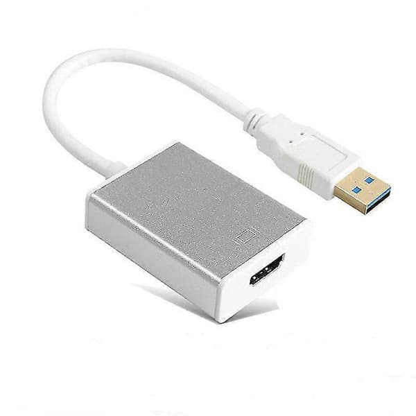 USB til HDMI-adapter, USB 3.0 til HDMI for flere skjermer 1080p høy kvalitet [HK] Silver