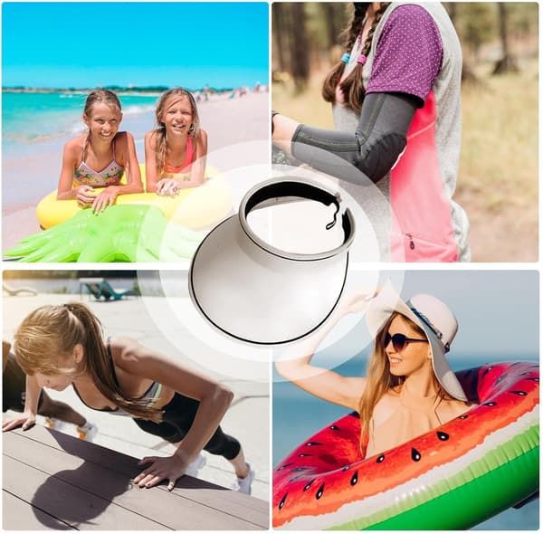 Solskjermer for kvinner | UV-beskyttelse Store brede baseballcapser - Pustende solhatter, Sammenleggbare golfvisircapser for unge jenter og kvinner[HK] White
