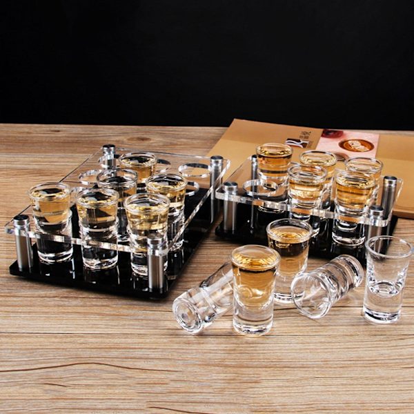 Vinglas-holder med høj stabilitet, transparent, letvægts, firkantet, tung bund, shotglas-holder til bar [HK] C